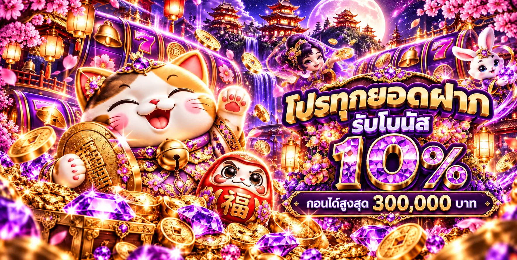 ONELOVE888 โปรโมชั่นสล็อตออนไลน์โทนม่วงทอง
